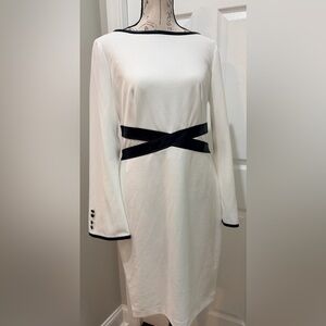 NWT Calvin Klein White Dress with Black Accents